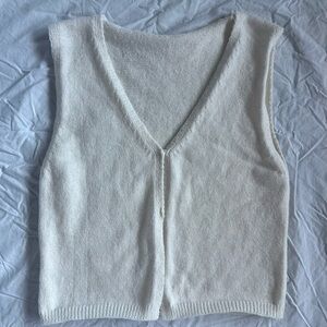 Cream Knit Sweater Tank / Vest